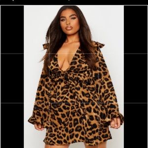 Leopard print smock dress